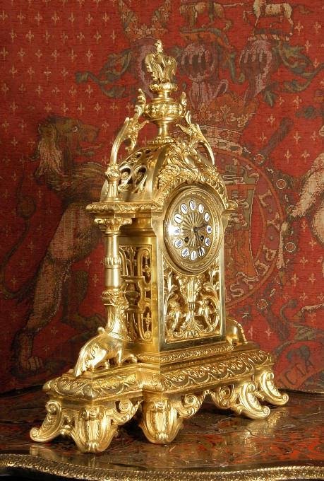 fig 2. Japy Freres Classical Gilt Brass Clock. ~ French - Circa 1870 ~